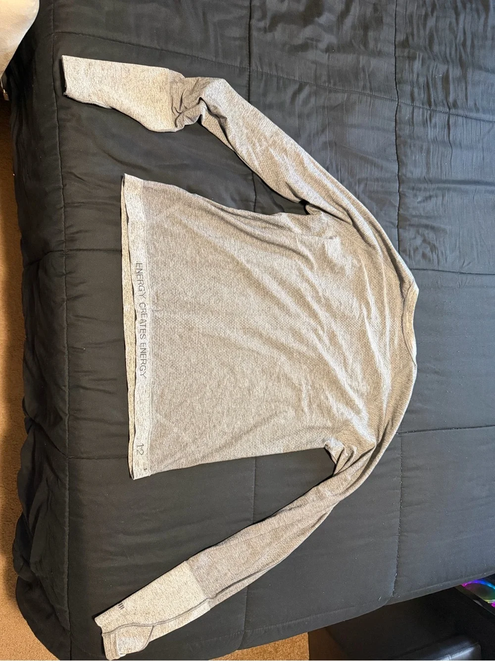 Light Gray Long Sleeve Crewneck Top Lululemon Womens Size 12
